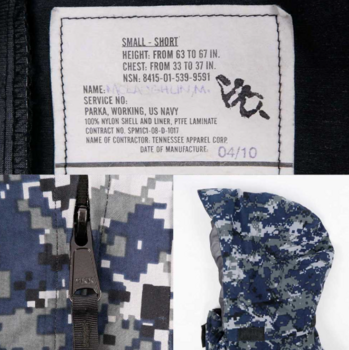 US Navy Blue Digital Marpat Camo Gore-Tex Working Parka ECW Waterproof Goretex Jacket - main image