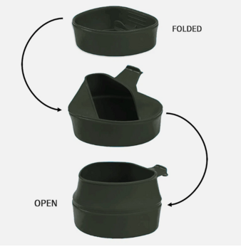 Olive Green Wildo Foldable Camping Mug Small 250ml or Large 600ml Outdoor Drinking Cup - main image