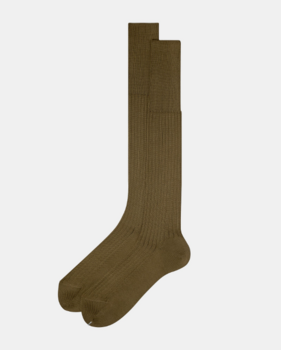 Khaki Dress Socks Italian Military Issue Cotton Calf length Sock New - main image