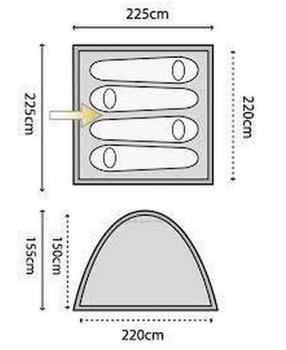 Olive Green 4 Person Dome Tent Military Style Pop Up Rockall Igloo Tent TEN077 - main image