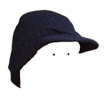 Black Chunky knit ribbed thinsulate lined jeep hat