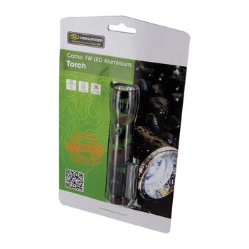 Woodland Camo Torch 1 Watt LED Aluminium Camo Torch TOR170 - main image