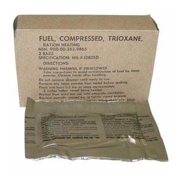 Genuine US Army Issue Trioxane Compressed Fuel x 3 Bars in Box