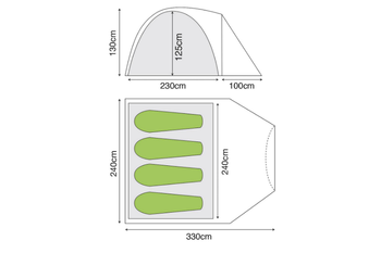 4 Man Tent Yellowstone Ascent 4 Man backpacking tent TT015 - main image