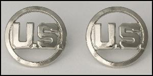 US Collar Badges Chrome