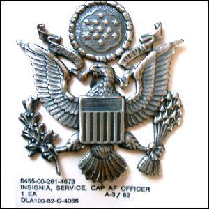 Genuine U.S. Army Officers Silver colour  Cap Badge