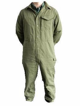 Coverall Boilersuit Army Issue Olive Green British Issue Old School Stud Fronted - used