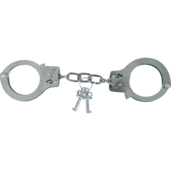 Handcuffs Chrome / Silver Finish Standard Handcuffs With 2 Keys (4801) - main image