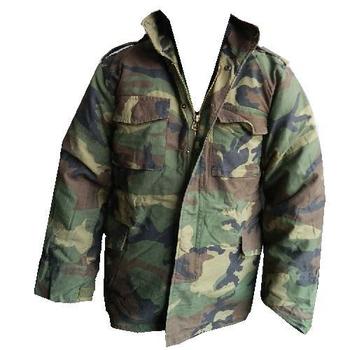 Woodland M65 Jacket Army Style Camo Jacket Stonewashed Vintage Look, New - main image
