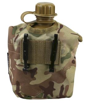 Water Bottle US Style Plastic 1 Litre Flask Black Olive Or Camo - main image