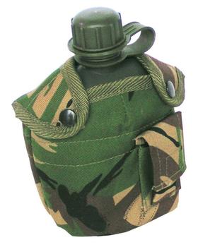 Water Bottle US Style Plastic 1 Litre Flask Black Olive Or Camo - main image