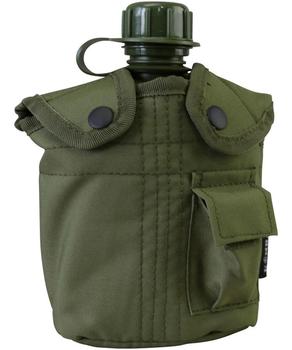 Water Bottle US Style Plastic 1 Litre Flask Black Olive Or Camo - main image