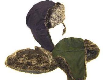 New Wax bomber hat with fur trim and ears in 2 colours - main image