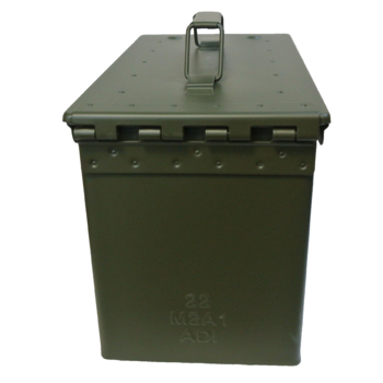 50 Cal Ammo Box 5.56mm Steel Tin 27cm X 14 Cm X 17 Cm Brand New - main image