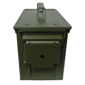 50 Cal Ammo Box 5.56mm Steel Tin 27cm X 14 Cm X 17 Cm Brand New - main image