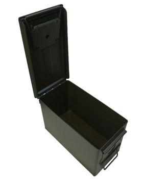 50 Cal Ammo Box 5.56mm Steel Tin 27cm X 14 Cm X 17 Cm Brand New - main image