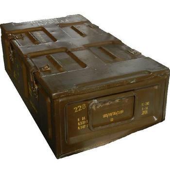 Ammo Box Large Brown 105mm British Army Issue Metal Ammo Box 13 x 25 x 8 Inches - main image