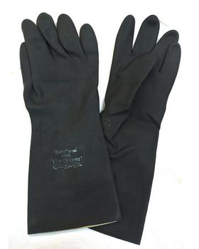 Ansell Cotton Flocked Black Latex Gloves Pack Of 2 - main image