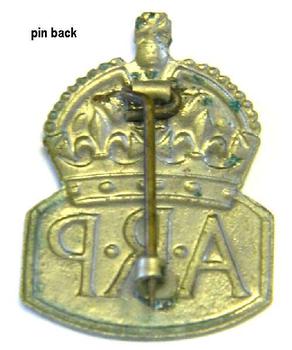 ARP WWII Air Raid Precautoions Pin On Lapel Stud Badge - main image