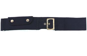 Used Navy Blue British Naval Belt With Pouch - main image