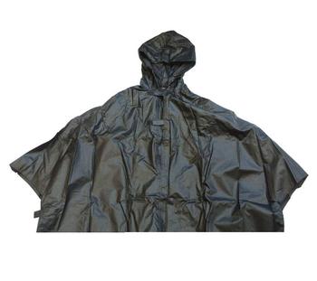 Black Poncho French Riot Police Issue Shaped Hooded Poncho Cape, New - main image