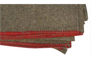 Brand New Wool Mix Brown Army Blanket with red stitched edge - main image