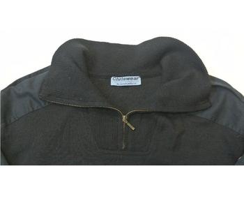 Warm Half Zipped Black Or Navy Wool Knitted Top - main image