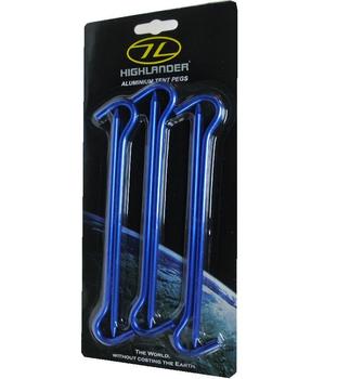 Blue Alloy Tent Peg 18cm Aluminium Pegs pack of 6 - main image