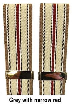Braces Vintage Classic Leather Ended Button Fastening Striped Braces - main image