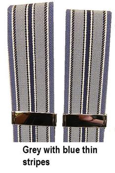 Braces Vintage Classic Leather Ended Button Fastening Striped Braces - main image