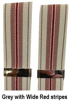 Braces Vintage Classic Leather Ended Button Fastening Striped Braces - main image