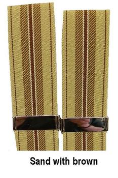 Braces Vintage Classic Leather Ended Button Fastening Striped Braces - main image