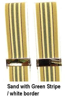 Braces Vintage Classic Leather Ended Button Fastening Striped Braces - main image