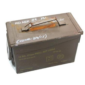 H83 Brown 50 Cal / 37mm British Army Issue Heavy Weight Steel Ammo Box - main image