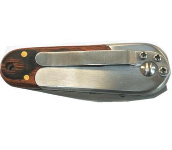 Small Wooden look locking blade pocket knife - main image
