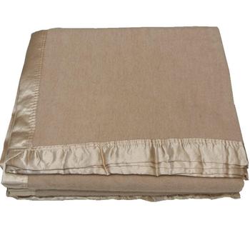 Wool Blanket British Army Issue Officers Single / Double size Blankets New 80% Wool Biscuit / Cream / White - main image