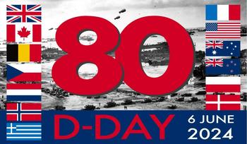 D-Day 80th Anniversary Flag 5ft x 3ft - main image