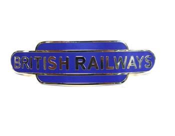 British Railways Enamel Totem Sausage Train Badge ~ Different Regions ~ Nickle Chrome - main image
