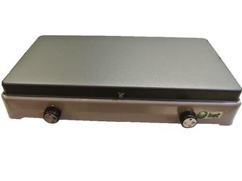 Double Burner Camping stove with legs and wind shield, New Italian Made - main image