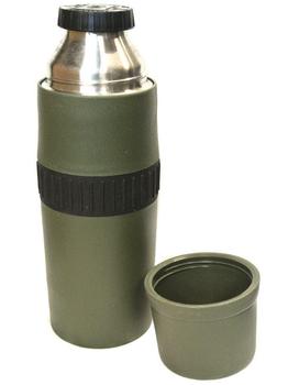 Thermos Flask Dutch Military Issue Olive Flask Complete In Used Good Condition - main image