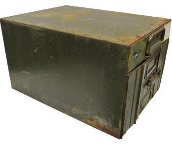 Metal locker Box German Military Issue Personnel file cabinet storage Tin - main image