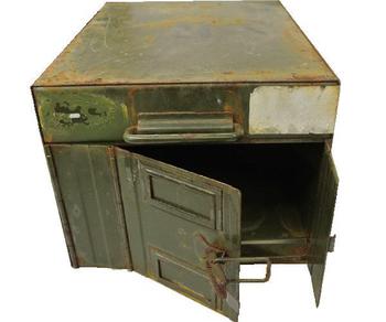 Metal locker Box German Military Issue Personnel file cabinet storage Tin - main image