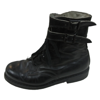 black leather flight boots - main image