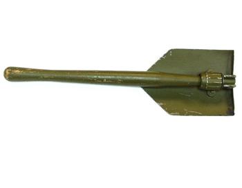 Folding Spade Used Genuine US army issue Wooden handled folding spade - main image