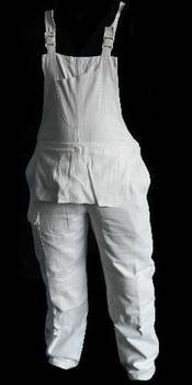 White Cotton Painters Bib and Brace Overalls White cotton drill fabric ~ New - main image