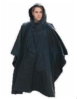 Poncho US Style New Ripstop Wet Weather Poncho Black Or Olive Green - main image