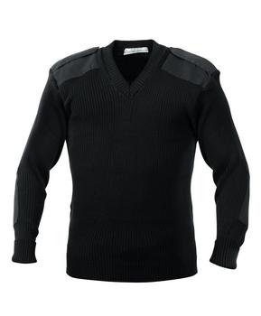Black Jumper V Neck Acrylic Military Style Combat Security Pullover, New - main image