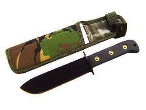 Heavy Weight Blackened Blade British Army Style Combat Survival Knife In DPM Sheath - main image
