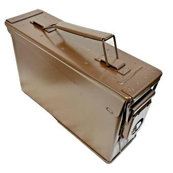 Brown 30 Cal 7.62mm H84 Small Arms Genuine British Army Issue - Heavier Steel Ammo Box New - main image