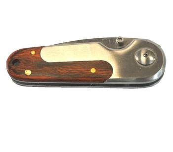 Small Wooden look locking blade pocket knife - main image